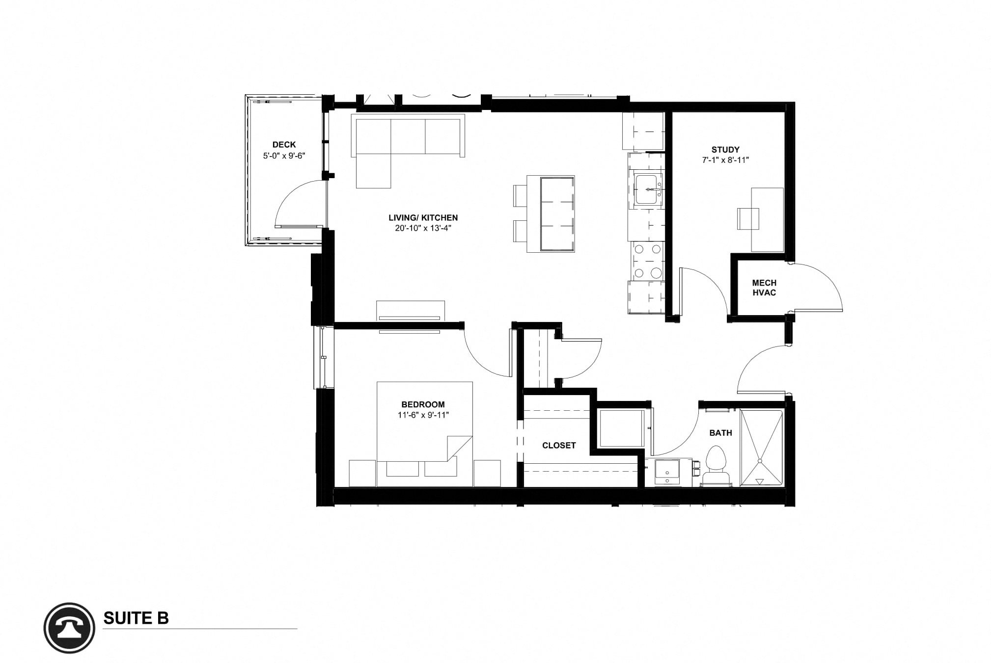 Floor Plans of Telegraph Flats in Lincoln, NE